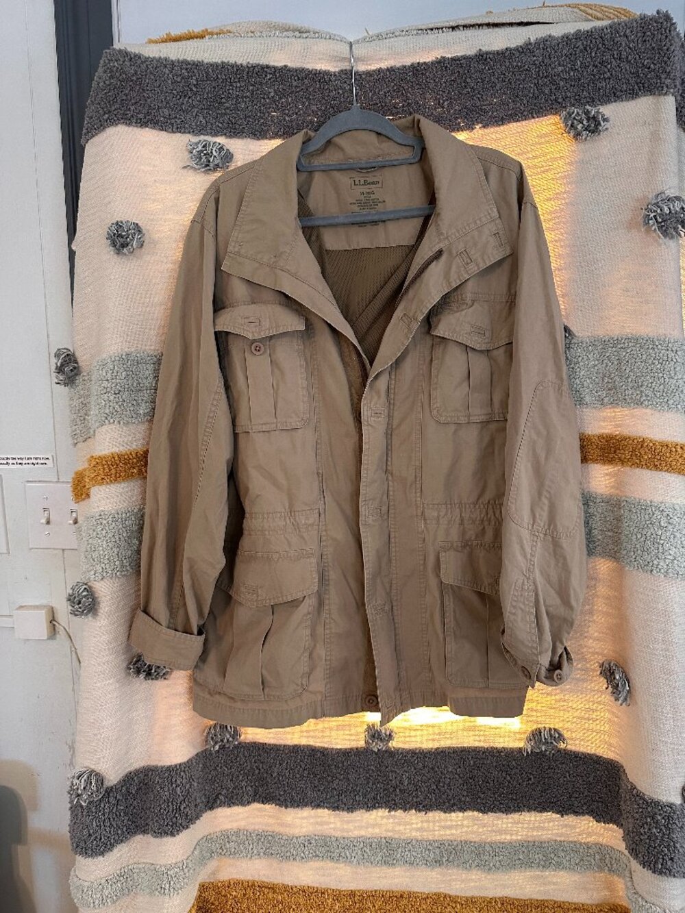 L.L Bean Tan Utility Cargo Jacket - Men's Medium